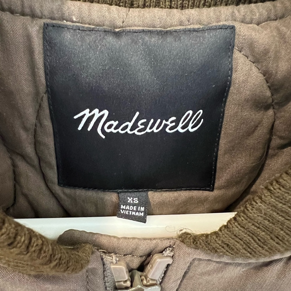 Madewell Quilted Military Jacket - Green, XS - Picture 4 of 4